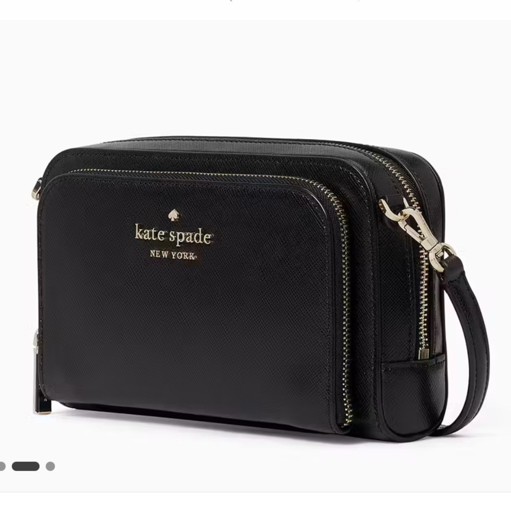Kate Spade Staci Dual Zip Around Black Crossbody Bag